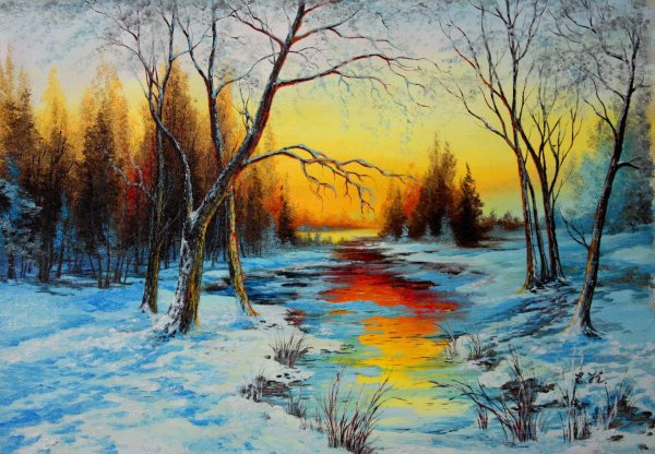 Маслом зима