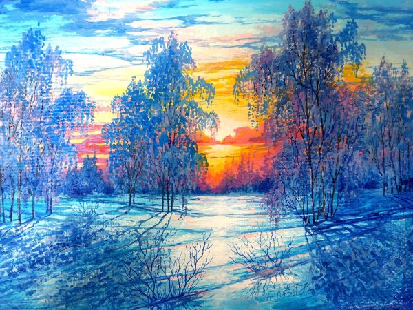 Маслом зима