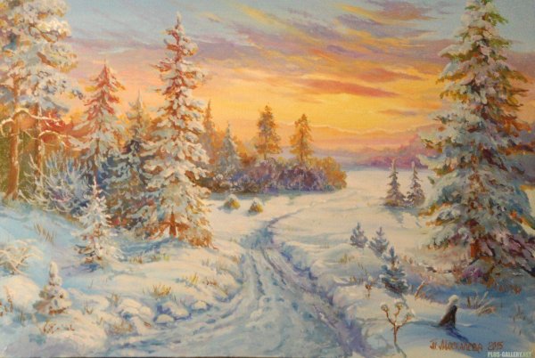 Маслом зима