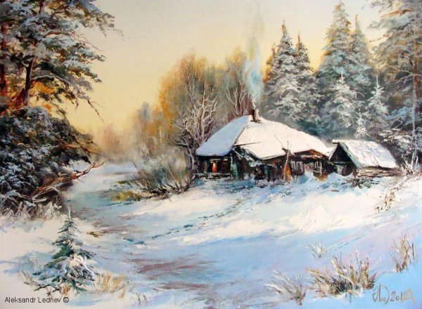 Маслом зима