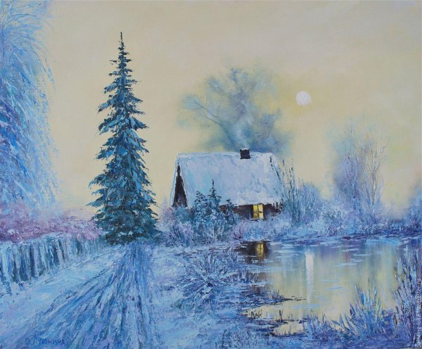 Маслом зима