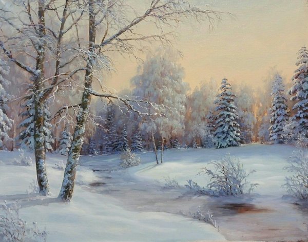 Маслом зима