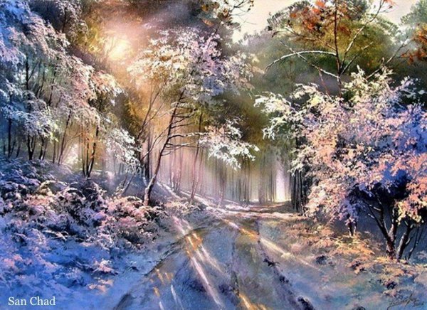 Маслом зима