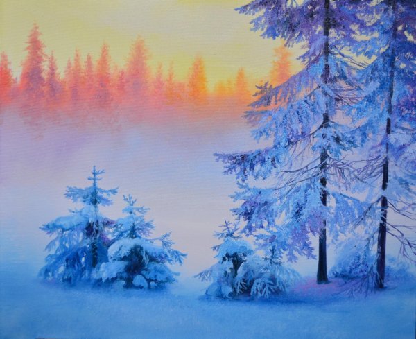 Маслом зима