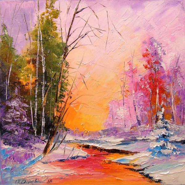 Маслом зима