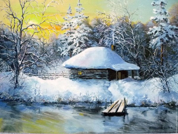 Маслом зима