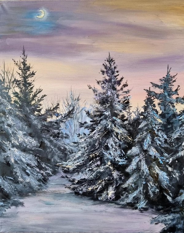 Маслом зима