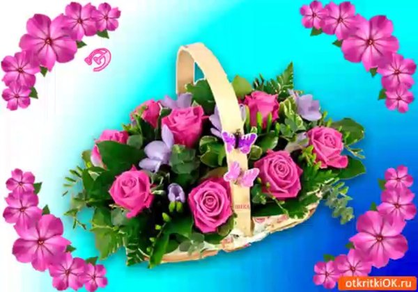 цветы в корзине