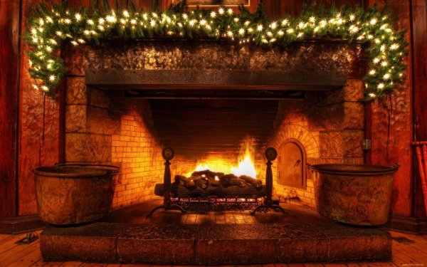 Зима камин