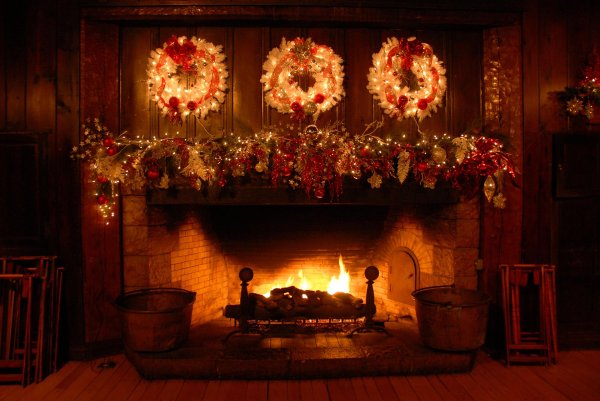 Зима камин