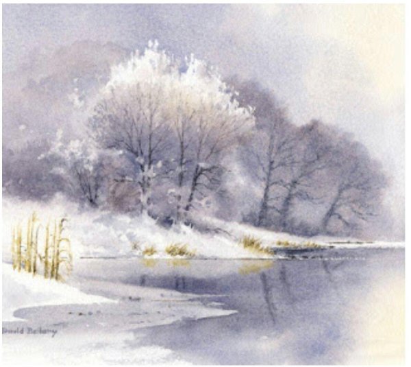 Акварель зима