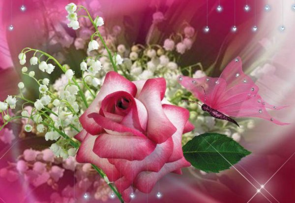 открытка красивая с цветами