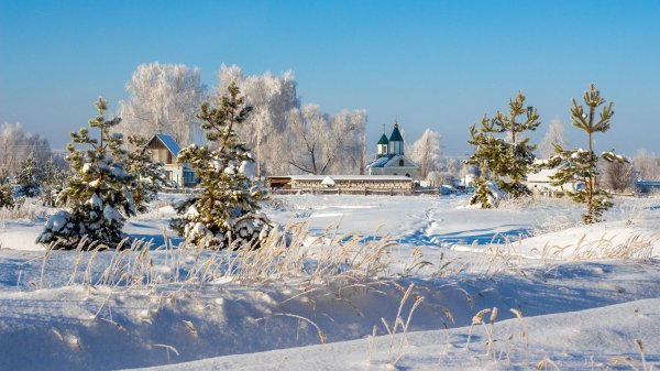 Зима деревня пейзажи