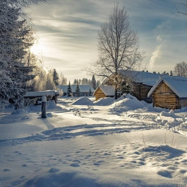 Зима деревня пейзажи