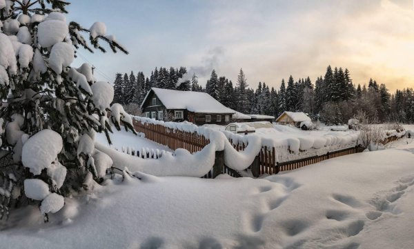 Зима деревня пейзажи