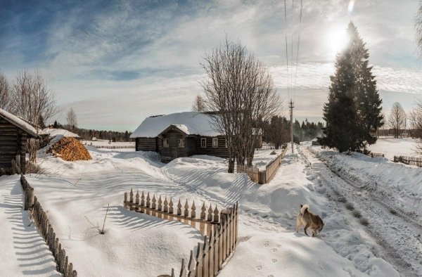 Зима деревня пейзажи