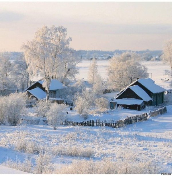 Зима деревня пейзажи