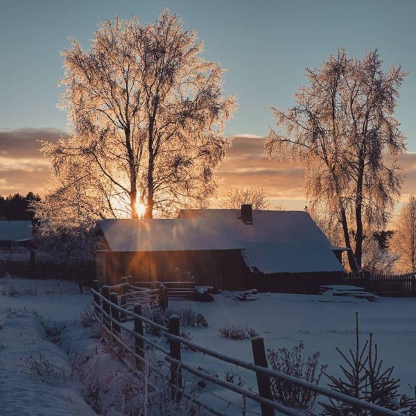 Зима деревня пейзажи
