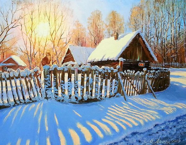 Зима деревня пейзажи