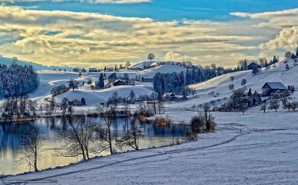 Зима деревня пейзажи