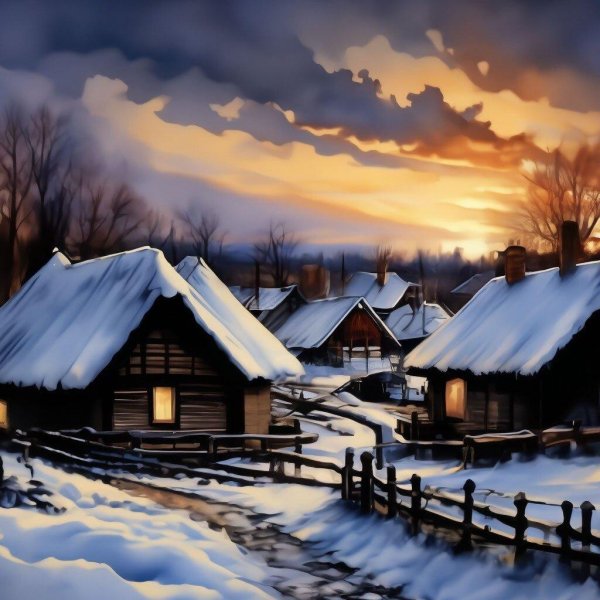 Зима деревня пейзажи
