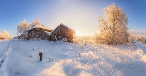 Зима деревня пейзажи