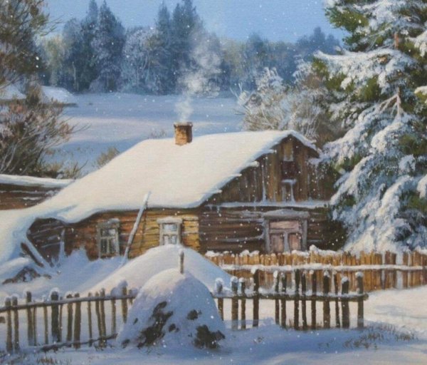 Зима деревня пейзажи