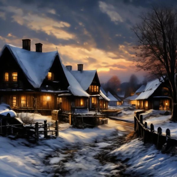 Зима деревня пейзажи