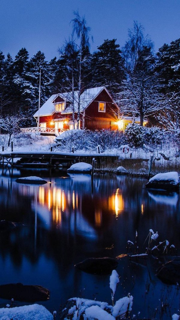 Зима вечер вертикальные