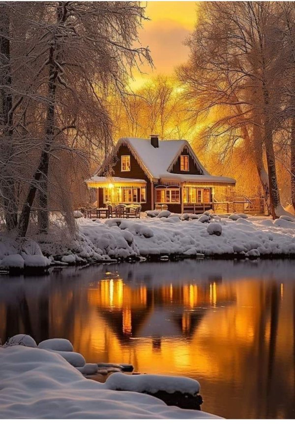 Зима вечер вертикальные