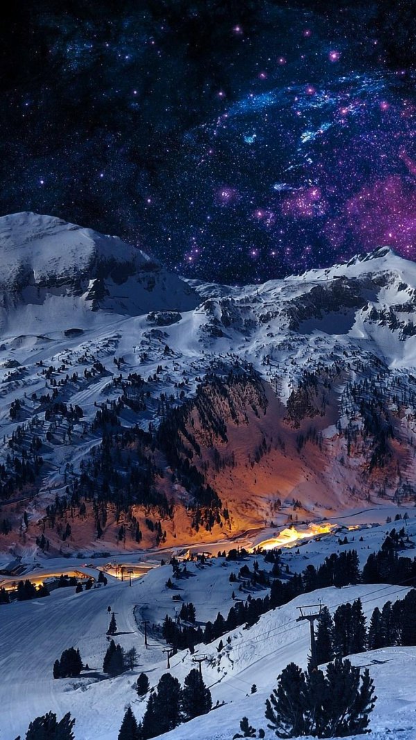 Зима вечер вертикальные