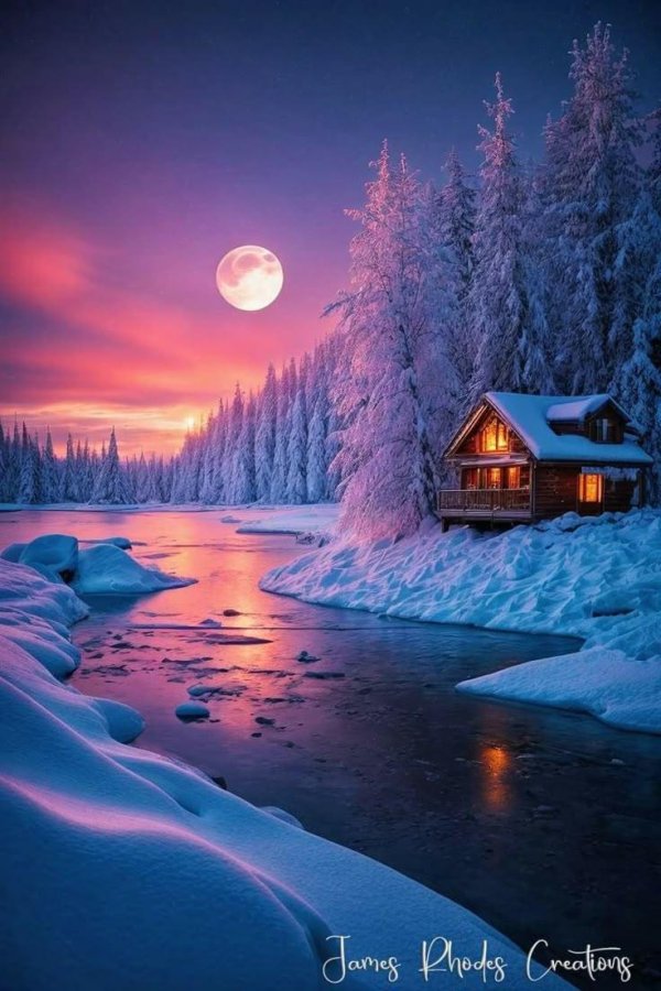 Зима вечер вертикальные