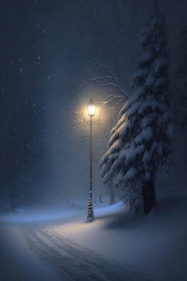 Зима вечер вертикальные