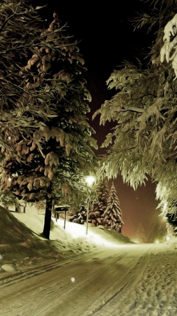 Зима вечер вертикальные