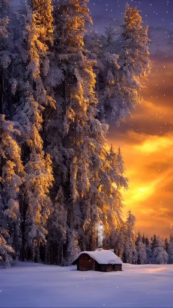 Зима вечер вертикальные