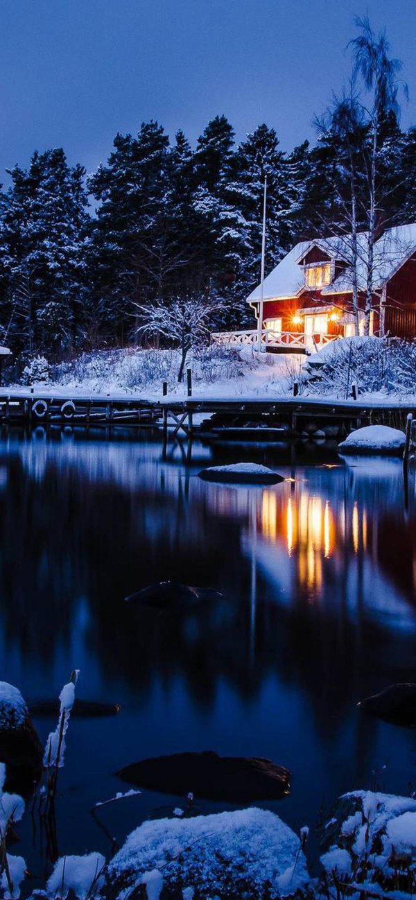 Зима вечер вертикальные