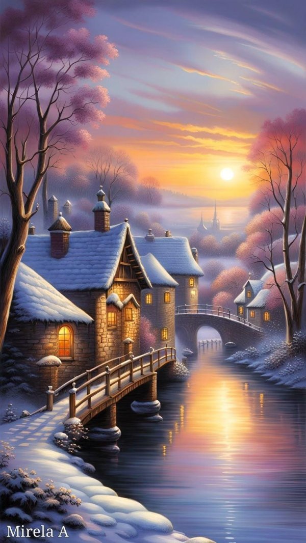 Зима вечер вертикальные