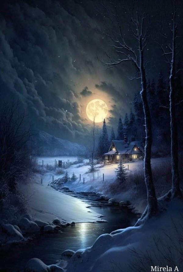 Зима вечер вертикальные