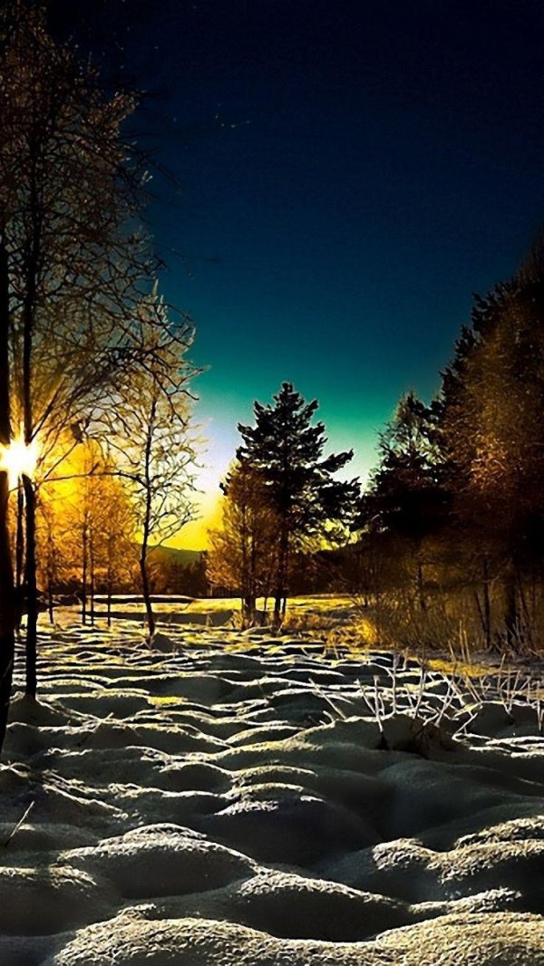 Зима вечер вертикальные