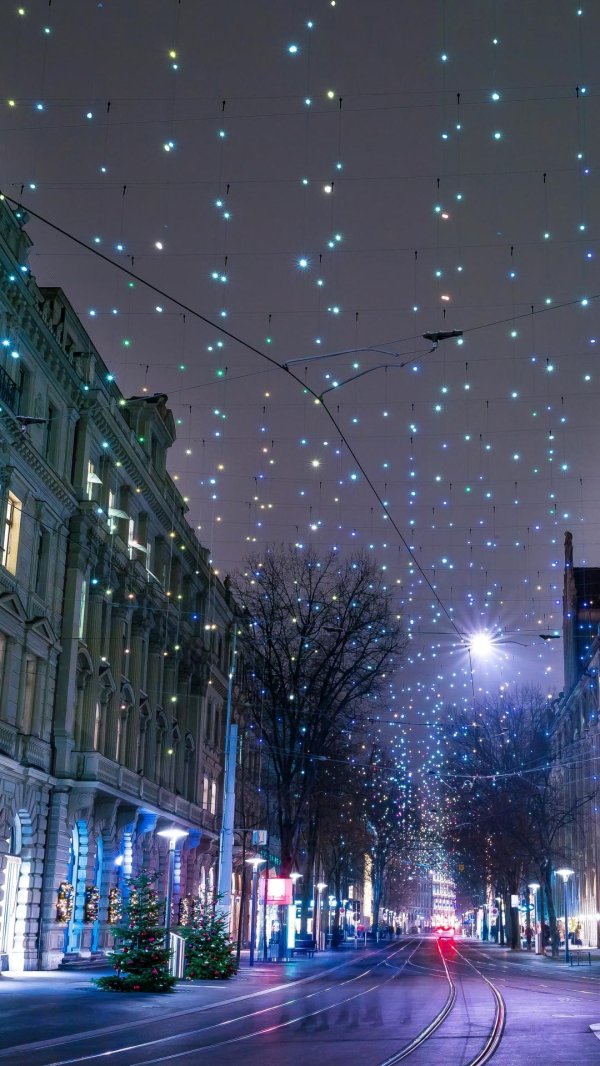 Зима вечер вертикальные