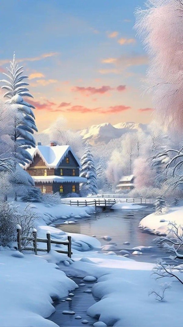 Зима вечер вертикальные