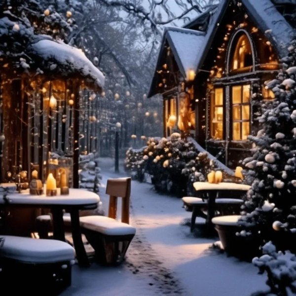 Утро зима город