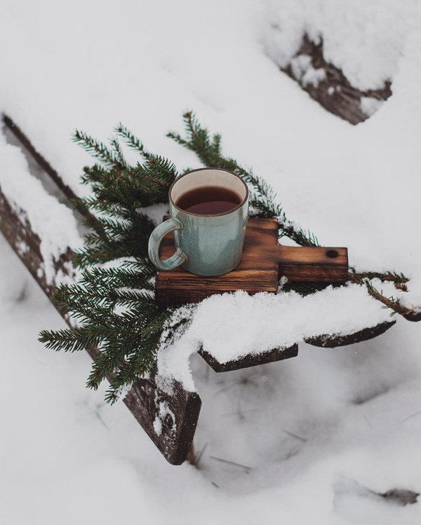 Утро зима город