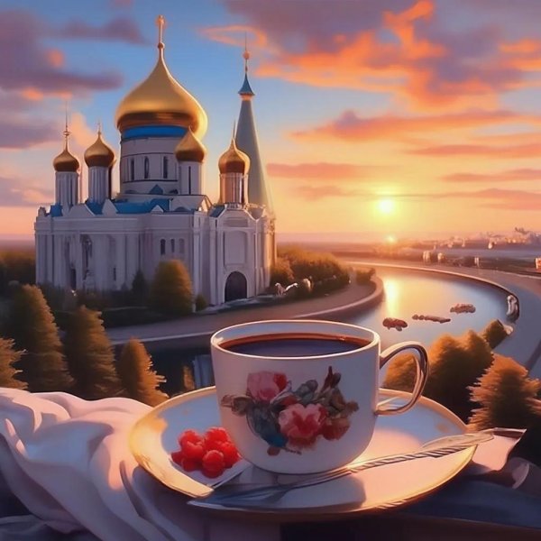 Утро зима город