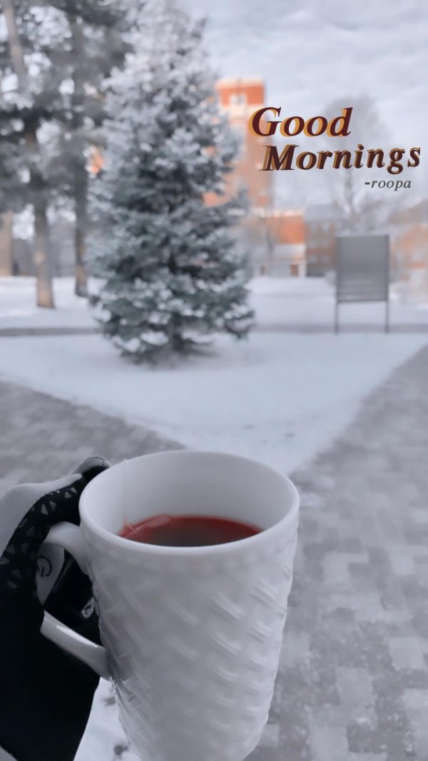 Утро зима город