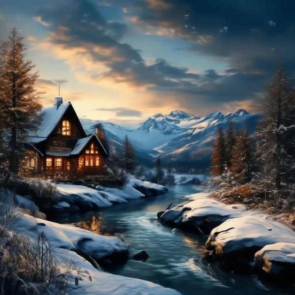 Утро зима город