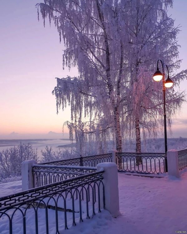 Утро зима город