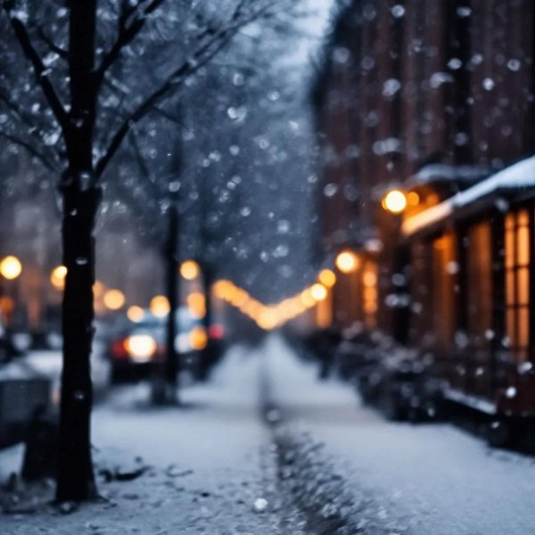 Утро зима город