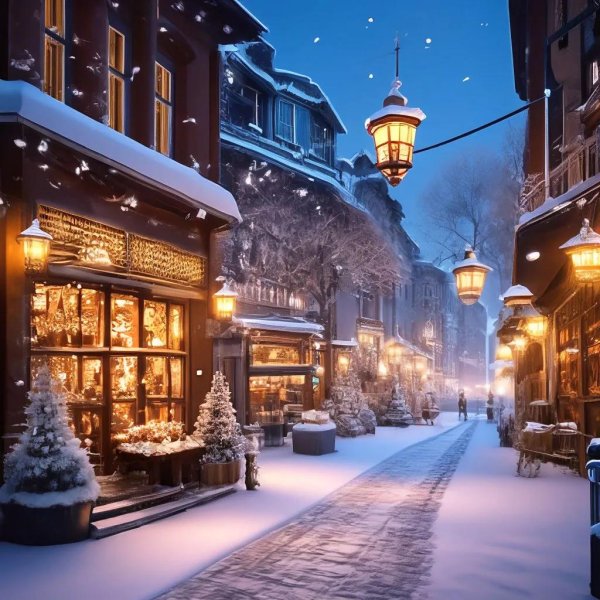 Утро зима город