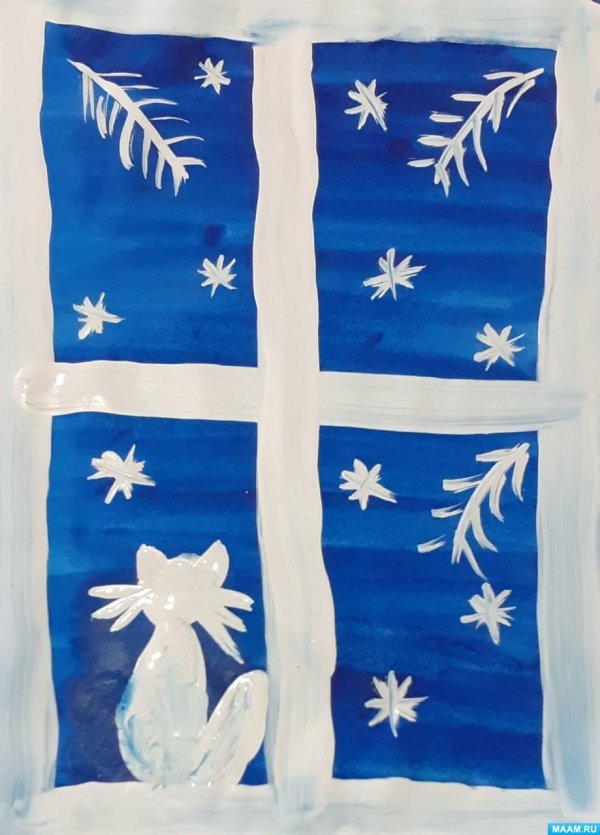 Зима нарисованные детьми